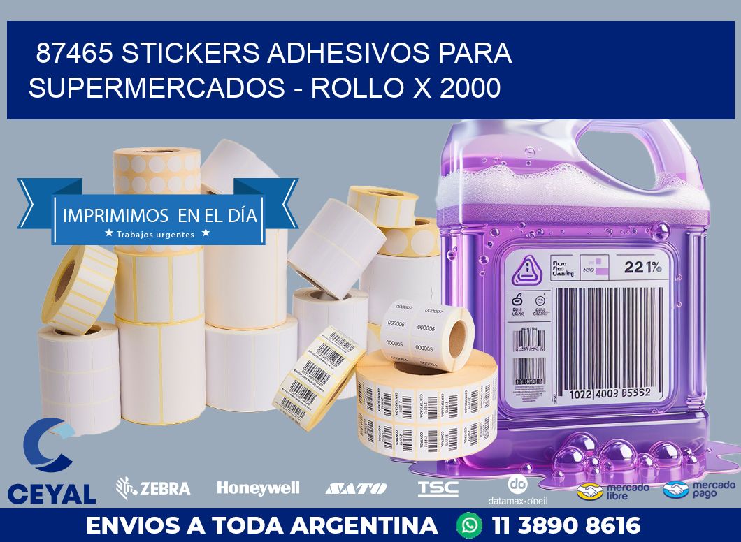 87465 STICKERS ADHESIVOS PARA SUPERMERCADOS - ROLLO X 2000