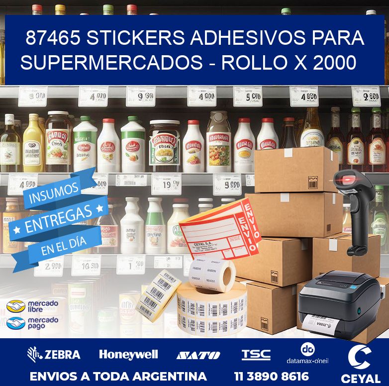 87465 STICKERS ADHESIVOS PARA SUPERMERCADOS – ROLLO X 2000