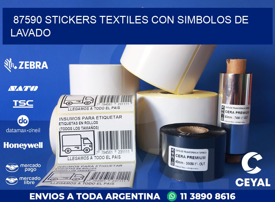 87590 STICKERS TEXTILES CON SIMBOLOS DE LAVADO