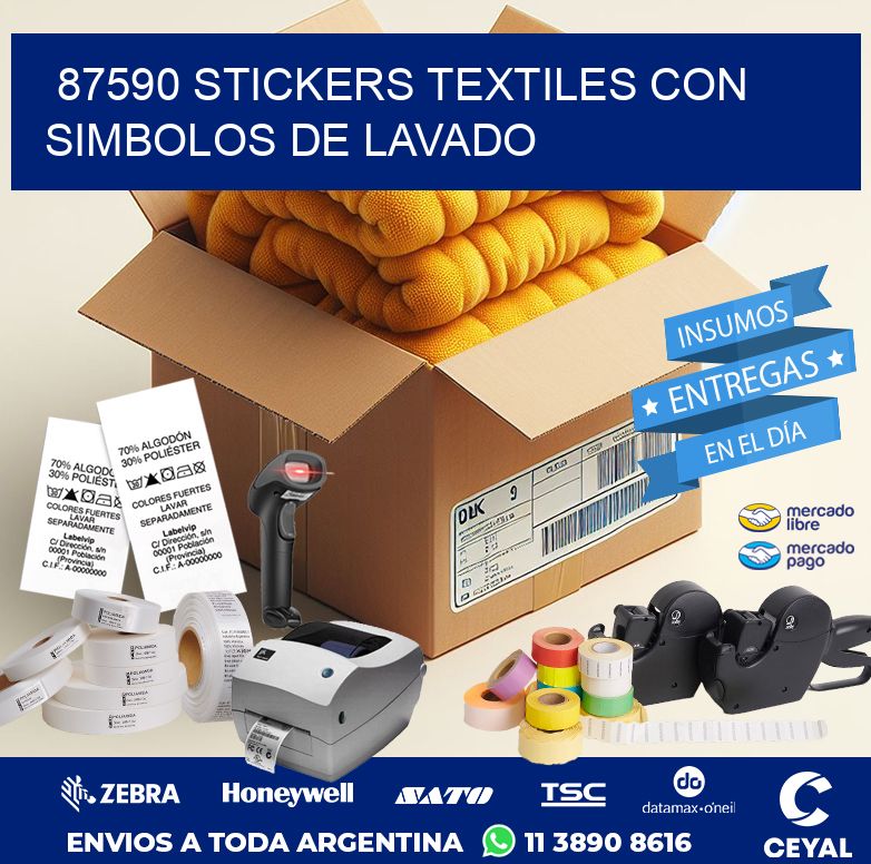 87590 STICKERS TEXTILES CON SIMBOLOS DE LAVADO