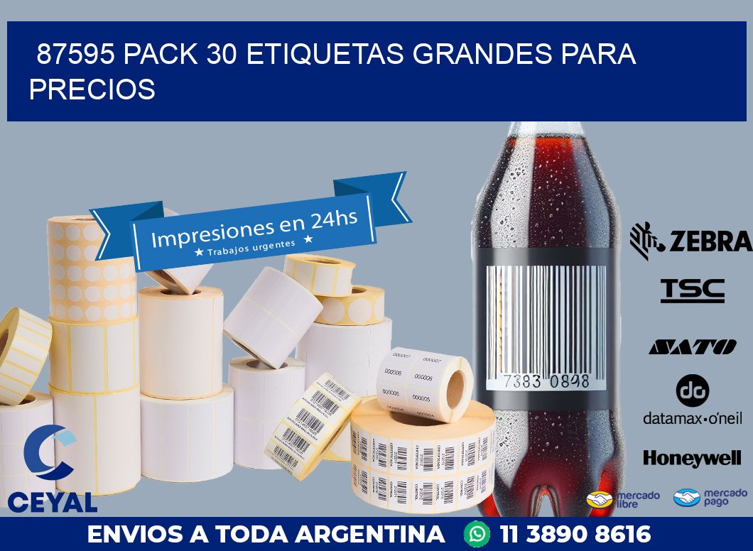 87595 PACK 30 ETIQUETAS GRANDES PARA PRECIOS