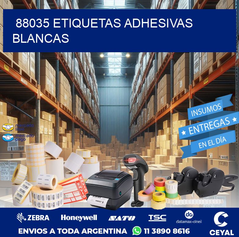 88035 ETIQUETAS ADHESIVAS BLANCAS