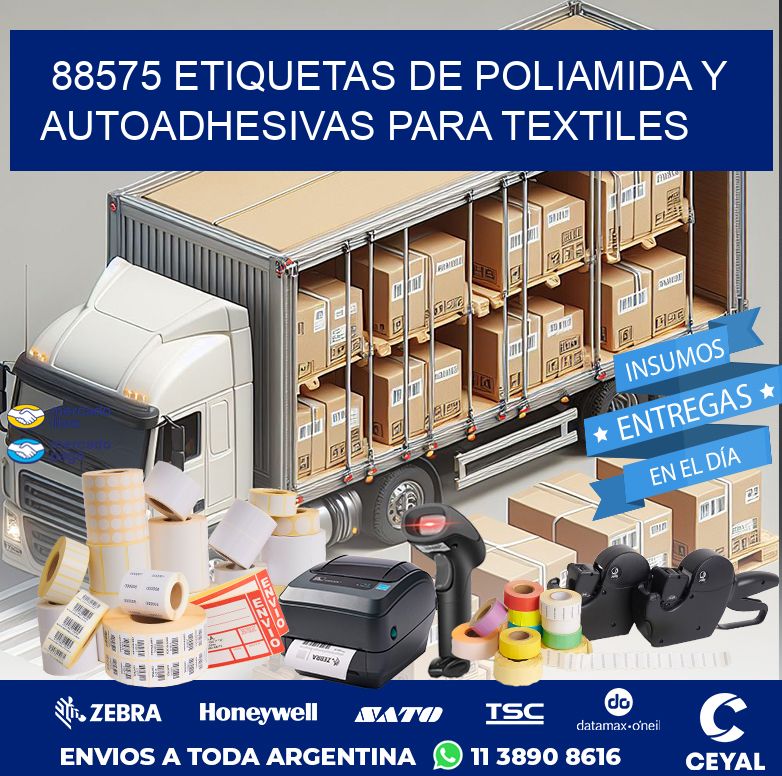 88575 ETIQUETAS DE POLIAMIDA Y AUTOADHESIVAS PARA TEXTILES