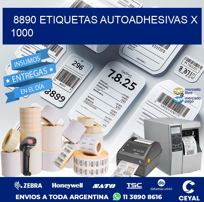 8890 ETIQUETAS AUTOADHESIVAS X 1000
