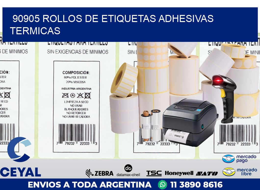 90905 ROLLOS DE ETIQUETAS ADHESIVAS TERMICAS