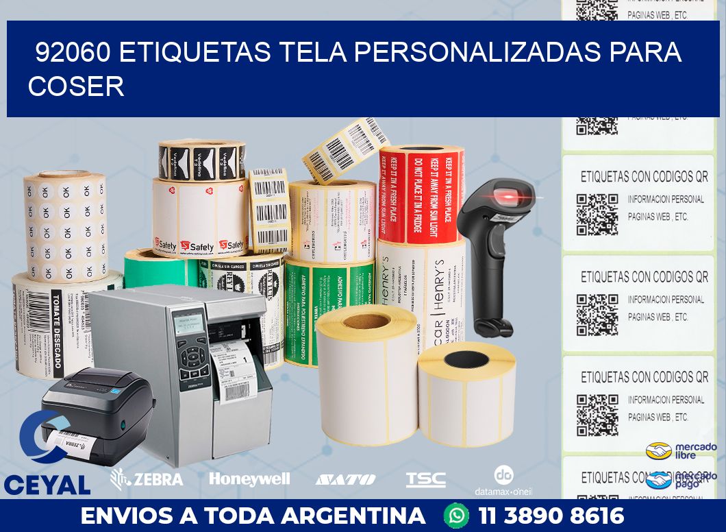92060 ETIQUETAS TELA PERSONALIZADAS PARA COSER
