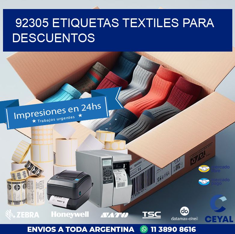 92305 ETIQUETAS TEXTILES PARA DESCUENTOS