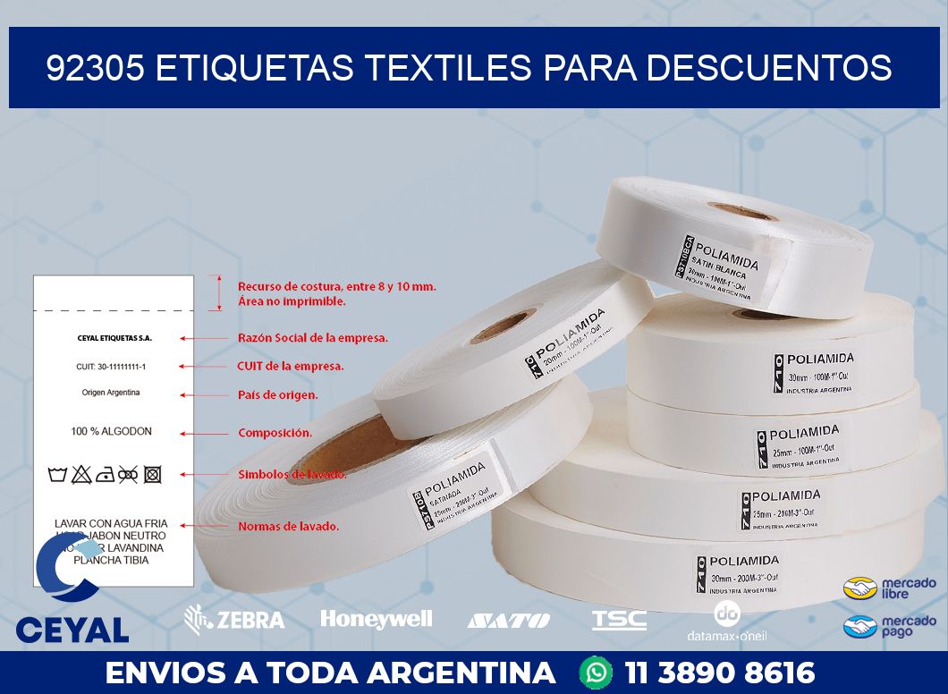 92305 ETIQUETAS TEXTILES PARA DESCUENTOS
