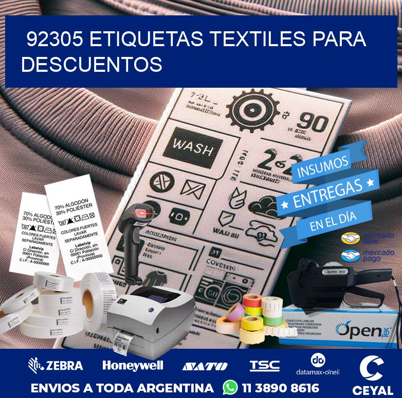 92305 ETIQUETAS TEXTILES PARA DESCUENTOS