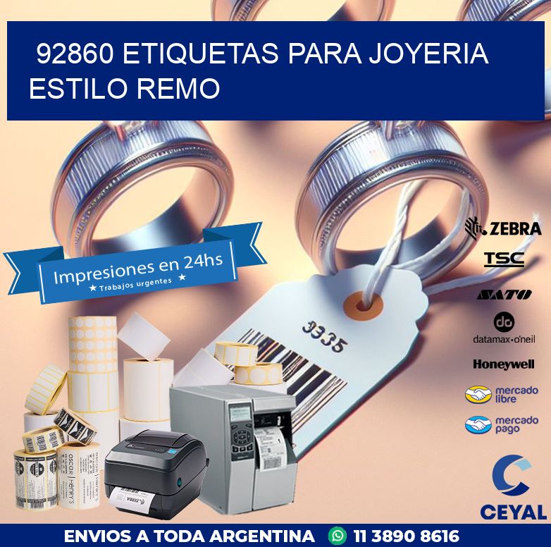 92860 ETIQUETAS PARA JOYERIA ESTILO REMO