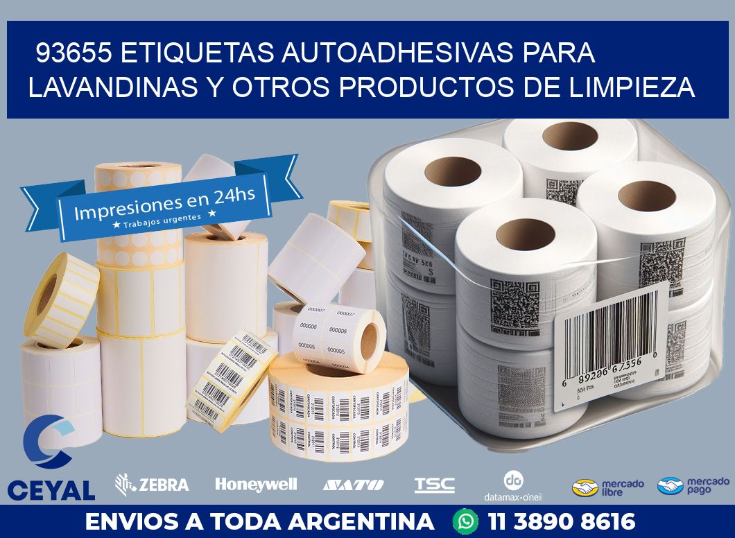 93655 ETIQUETAS AUTOADHESIVAS PARA LAVANDINAS Y OTROS PRODUCTOS DE LIMPIEZA
