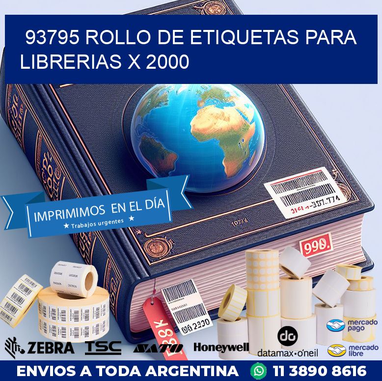 93795 ROLLO DE ETIQUETAS PARA LIBRERIAS X 2000