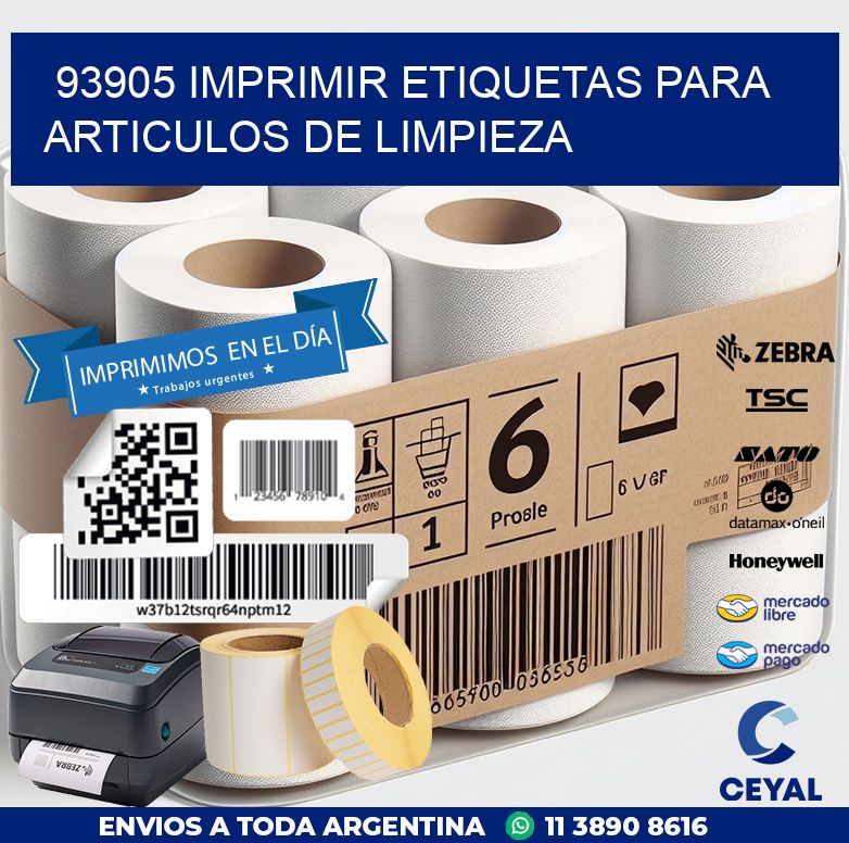 93905 IMPRIMIR ETIQUETAS PARA ARTICULOS DE LIMPIEZA
