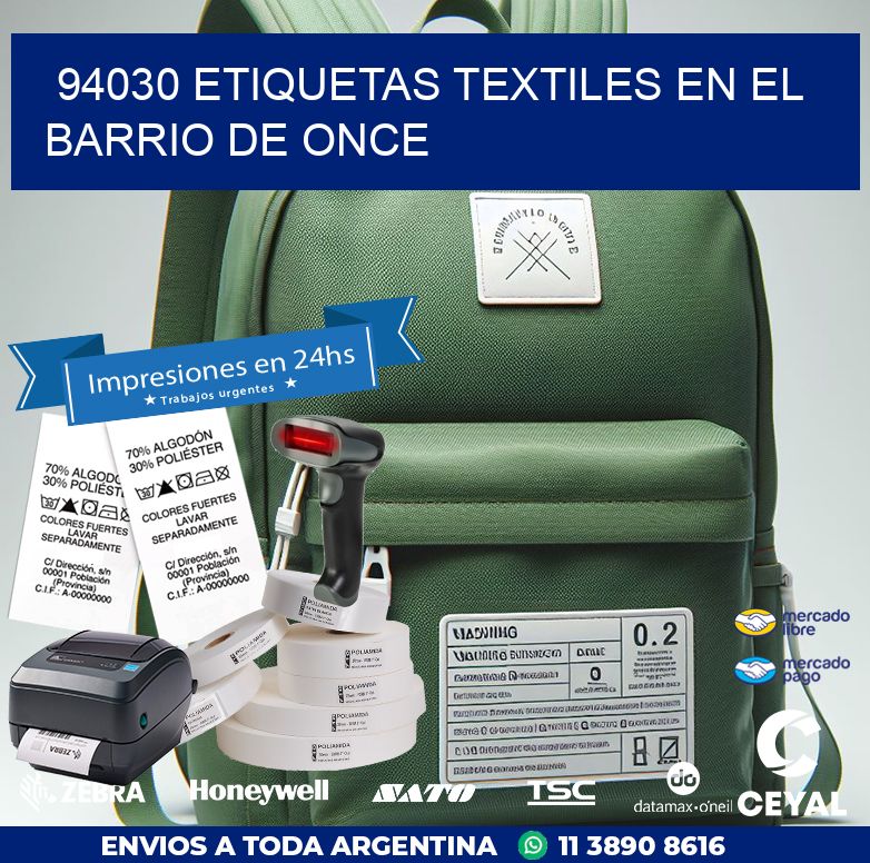 94030 ETIQUETAS TEXTILES EN EL BARRIO DE ONCE