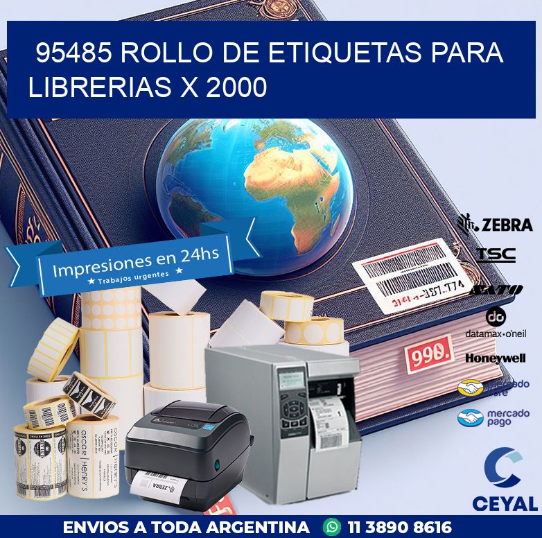95485 ROLLO DE ETIQUETAS PARA LIBRERIAS X 2000