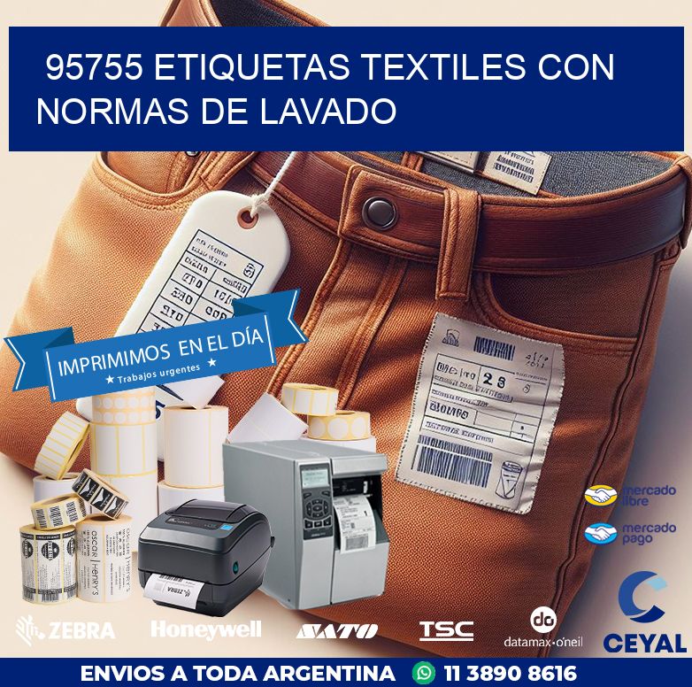 95755 ETIQUETAS TEXTILES CON NORMAS DE LAVADO
