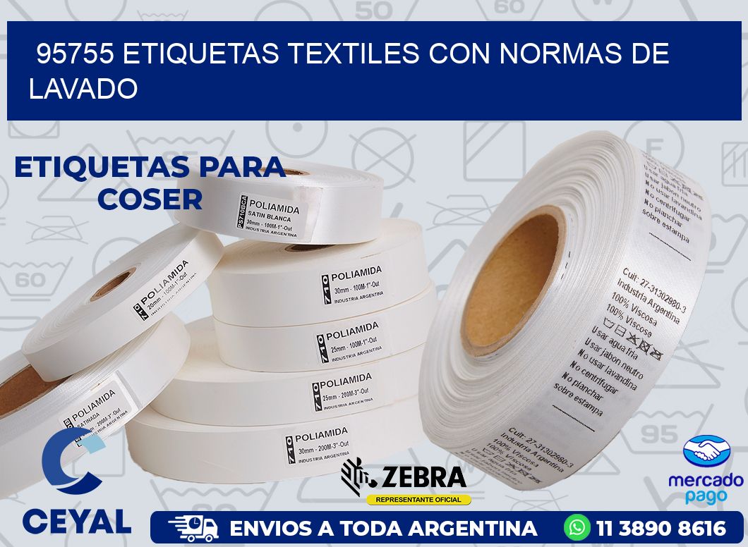 95755 ETIQUETAS TEXTILES CON NORMAS DE LAVADO
