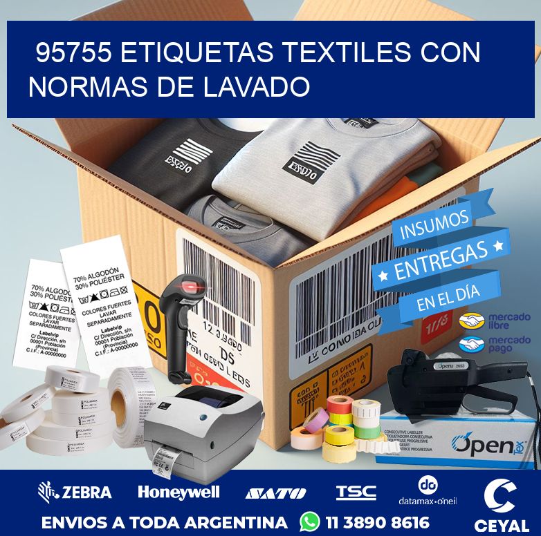 95755 ETIQUETAS TEXTILES CON NORMAS DE LAVADO