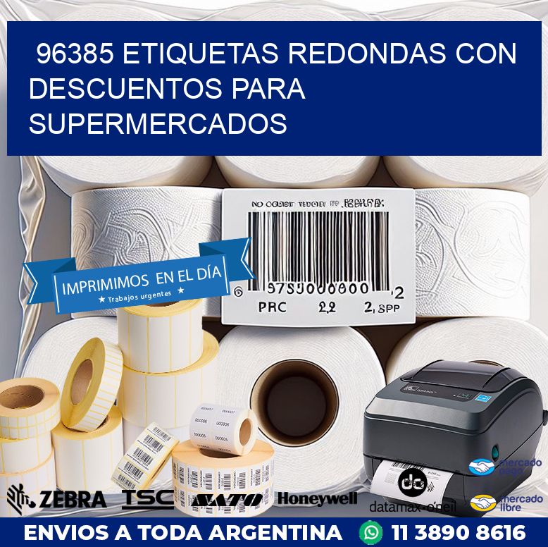 96385 ETIQUETAS REDONDAS CON DESCUENTOS PARA SUPERMERCADOS