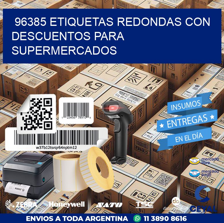 96385 ETIQUETAS REDONDAS CON DESCUENTOS PARA SUPERMERCADOS