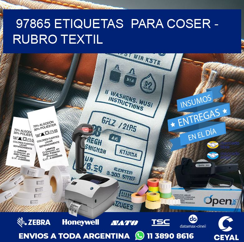97865 ETIQUETAS  PARA COSER – RUBRO TEXTIL