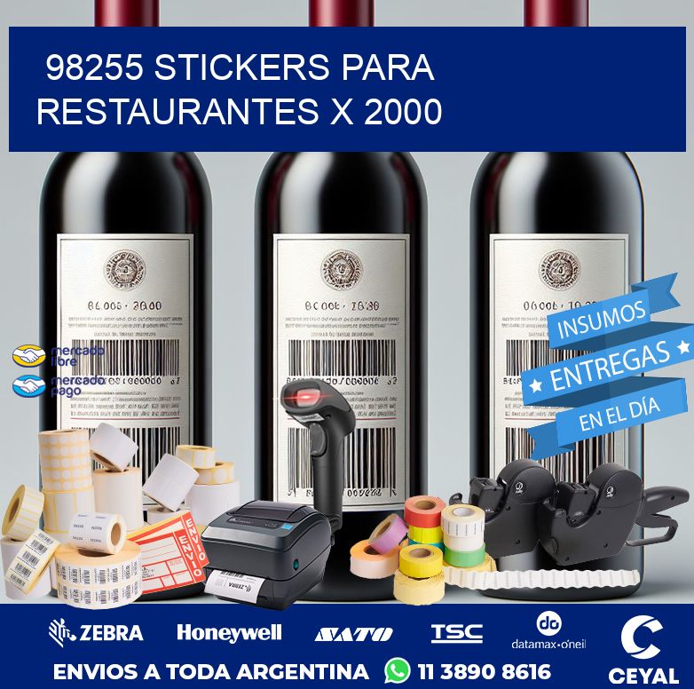 98255 STICKERS PARA RESTAURANTES X 2000