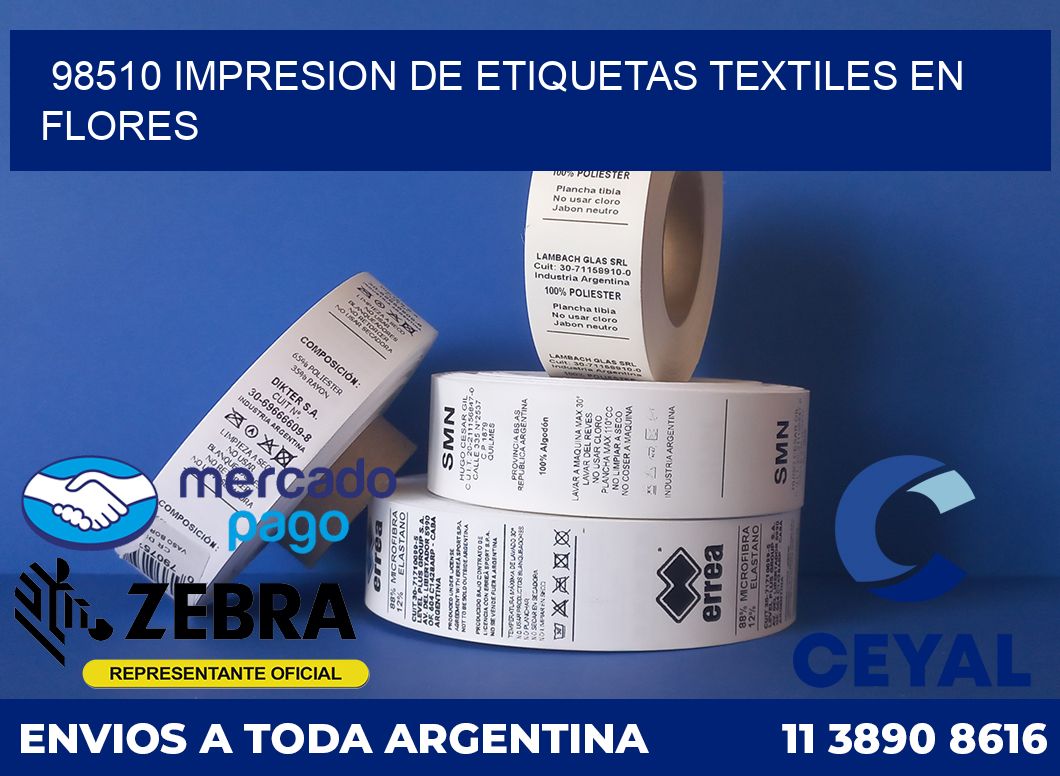 98510 IMPRESION DE ETIQUETAS TEXTILES EN FLORES