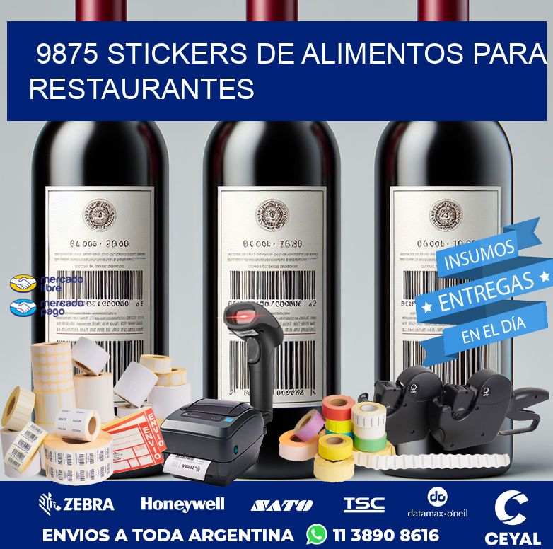 9875 STICKERS DE ALIMENTOS PARA RESTAURANTES