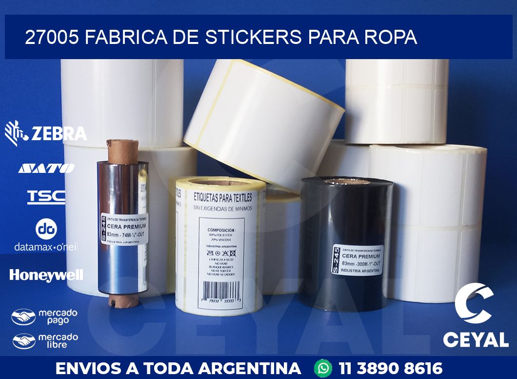 27005 FABRICA DE STICKERS PARA ROPA
