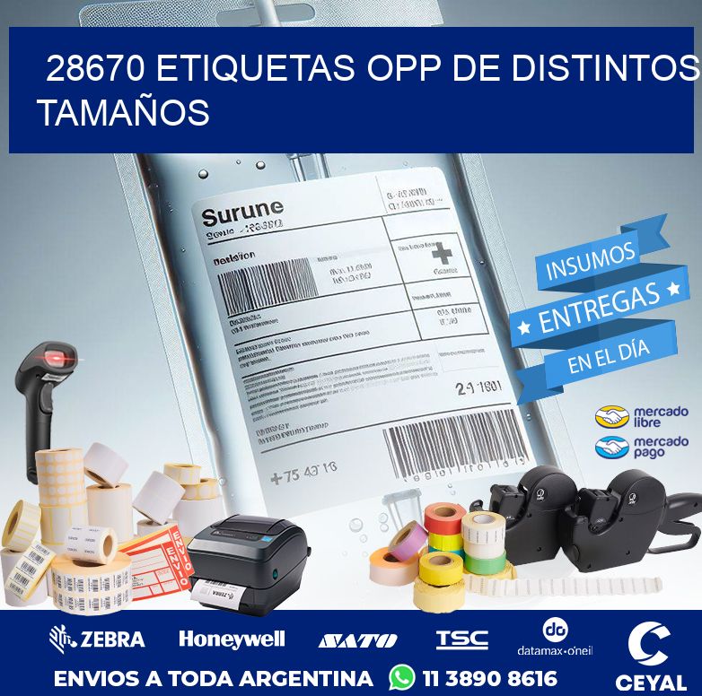 28670 ETIQUETAS OPP DE DISTINTOS TAMAÑOS