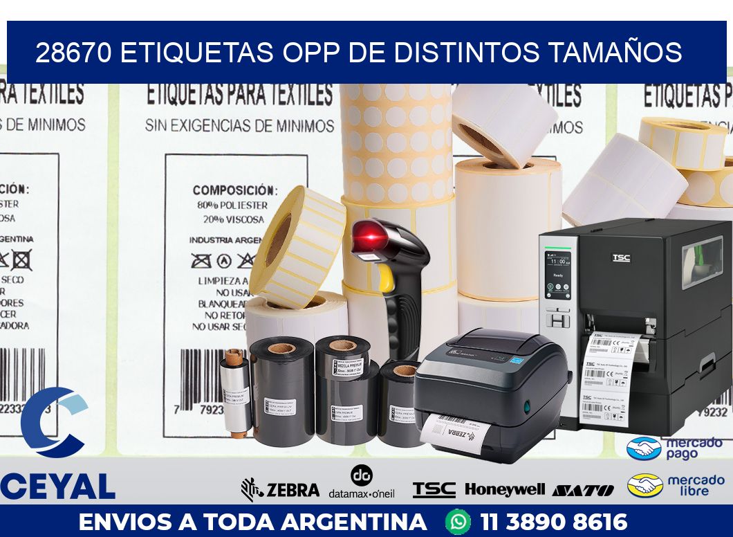 28670 ETIQUETAS OPP DE DISTINTOS TAMAÑOS