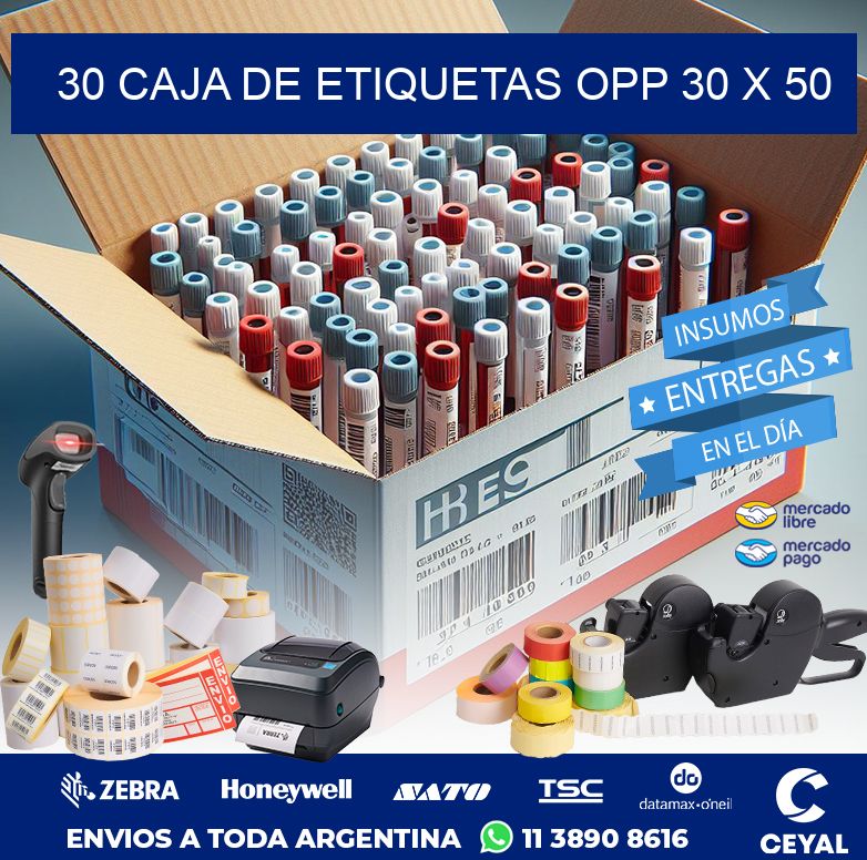 30 CAJA DE ETIQUETAS OPP 30 X 50