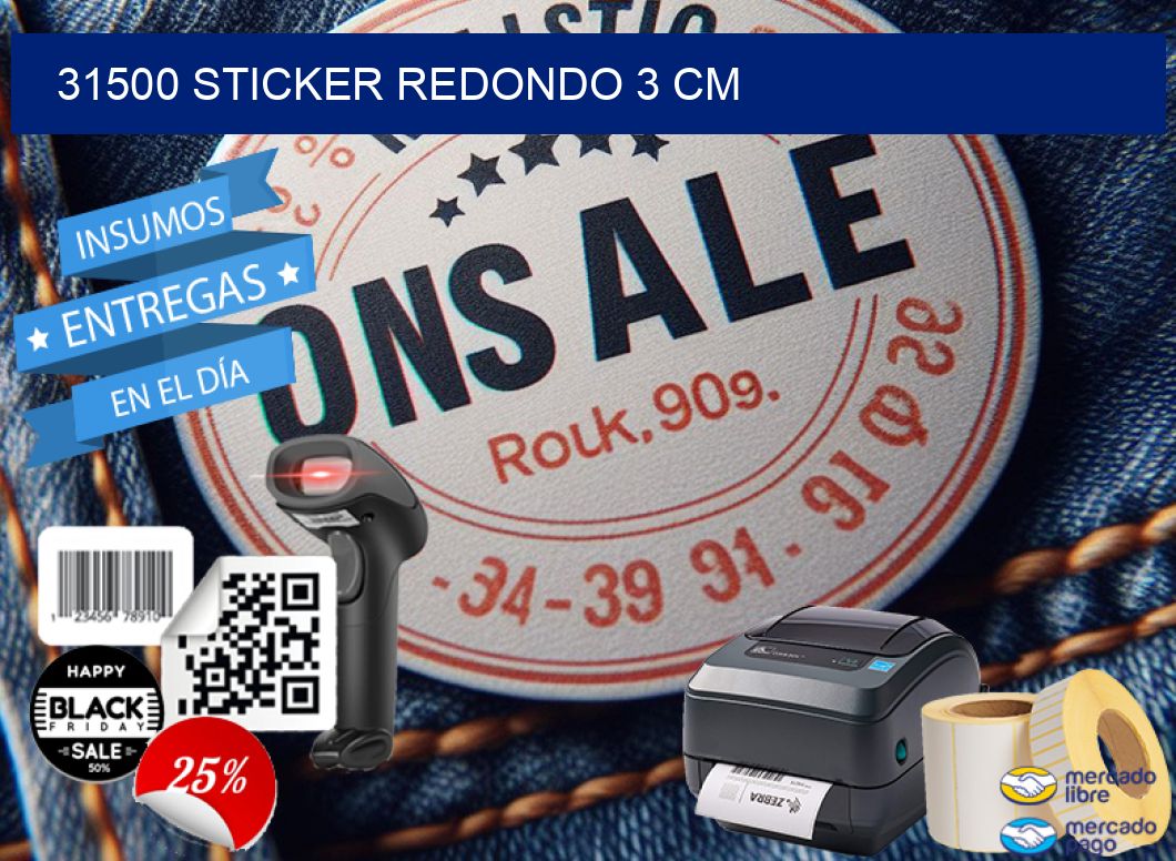 31500 STICKER REDONDO 3 CM