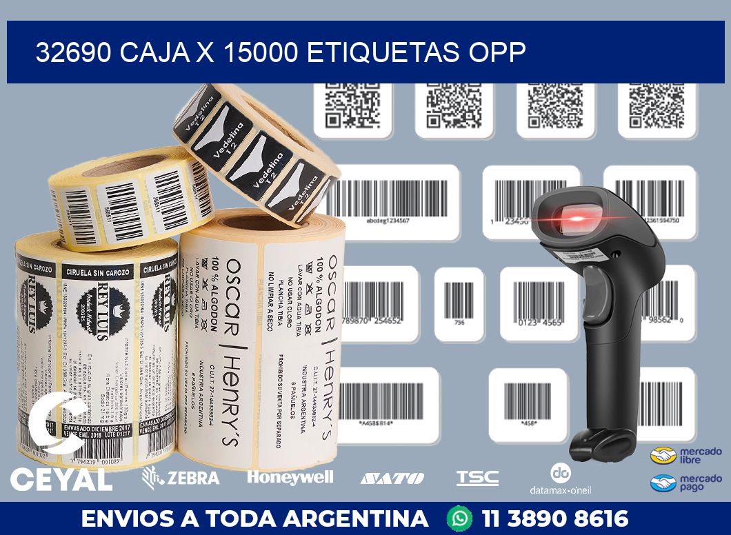 32690 CAJA X 15000 ETIQUETAS OPP