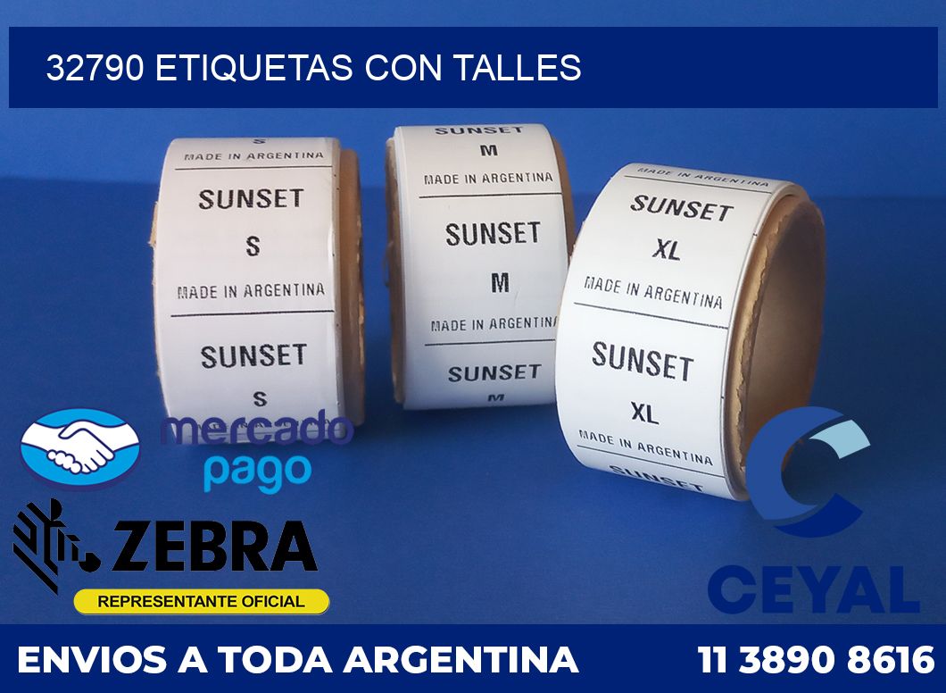 32790 ETIQUETAS CON TALLES