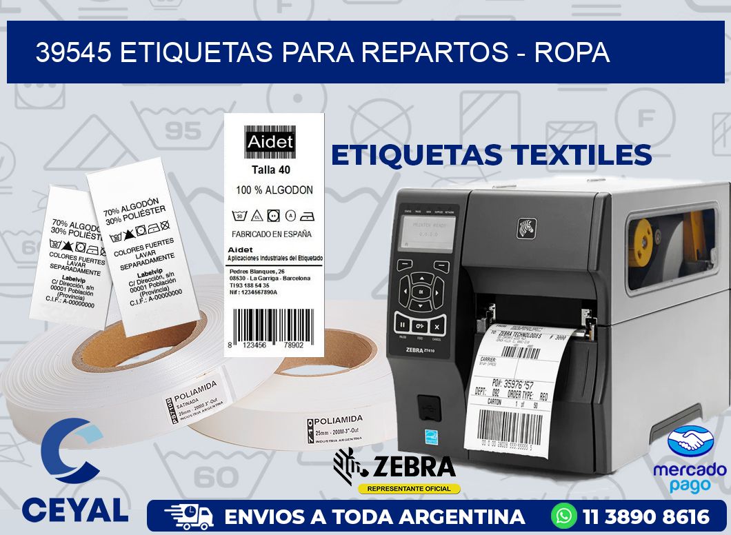 39545 ETIQUETAS PARA REPARTOS - ROPA