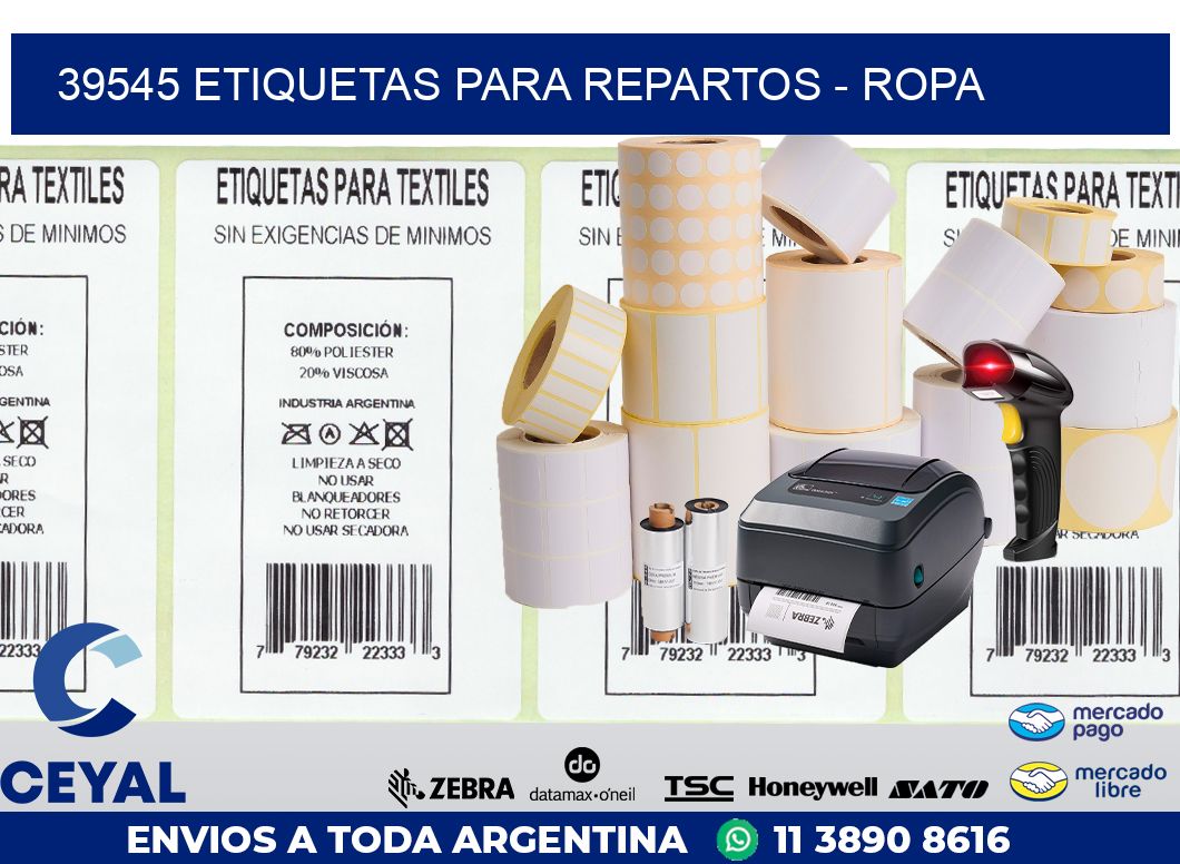 39545 ETIQUETAS PARA REPARTOS - ROPA