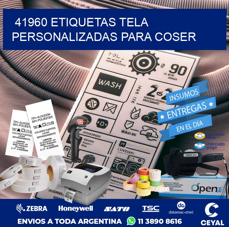 41960 ETIQUETAS TELA PERSONALIZADAS PARA COSER