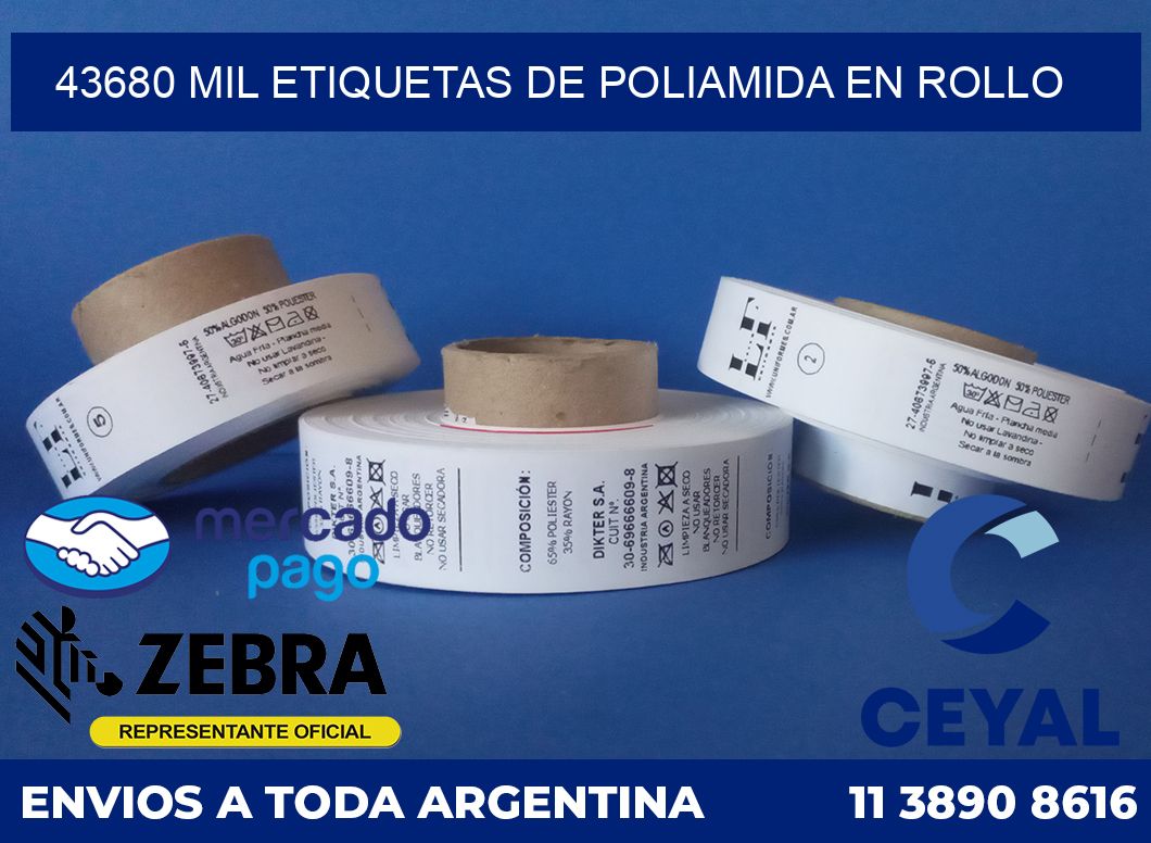 43680 MIL ETIQUETAS DE POLIAMIDA EN ROLLO