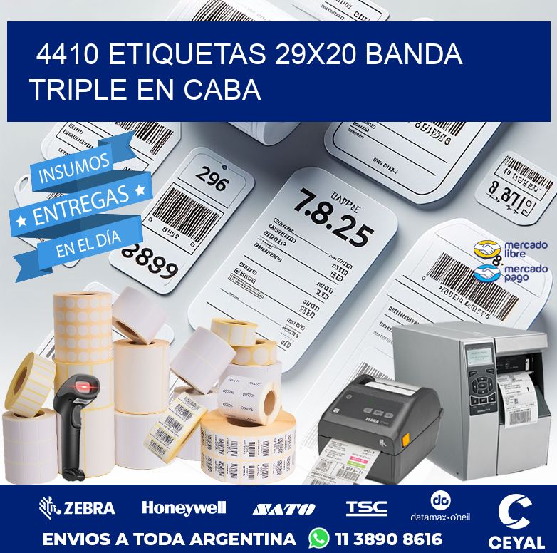 4410 ETIQUETAS 29X20 BANDA TRIPLE EN CABA