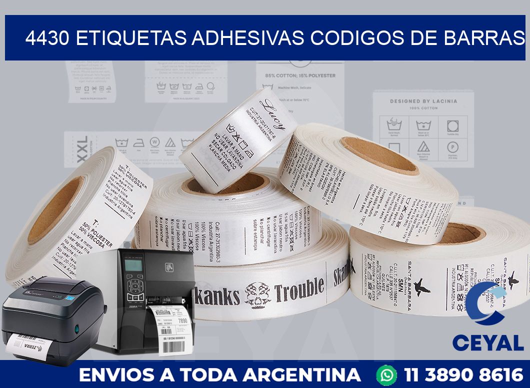 4430 ETIQUETAS ADHESIVAS CODIGOS DE BARRAS
