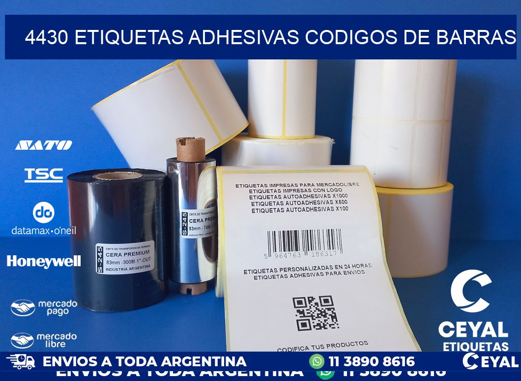 4430 ETIQUETAS ADHESIVAS CODIGOS DE BARRAS