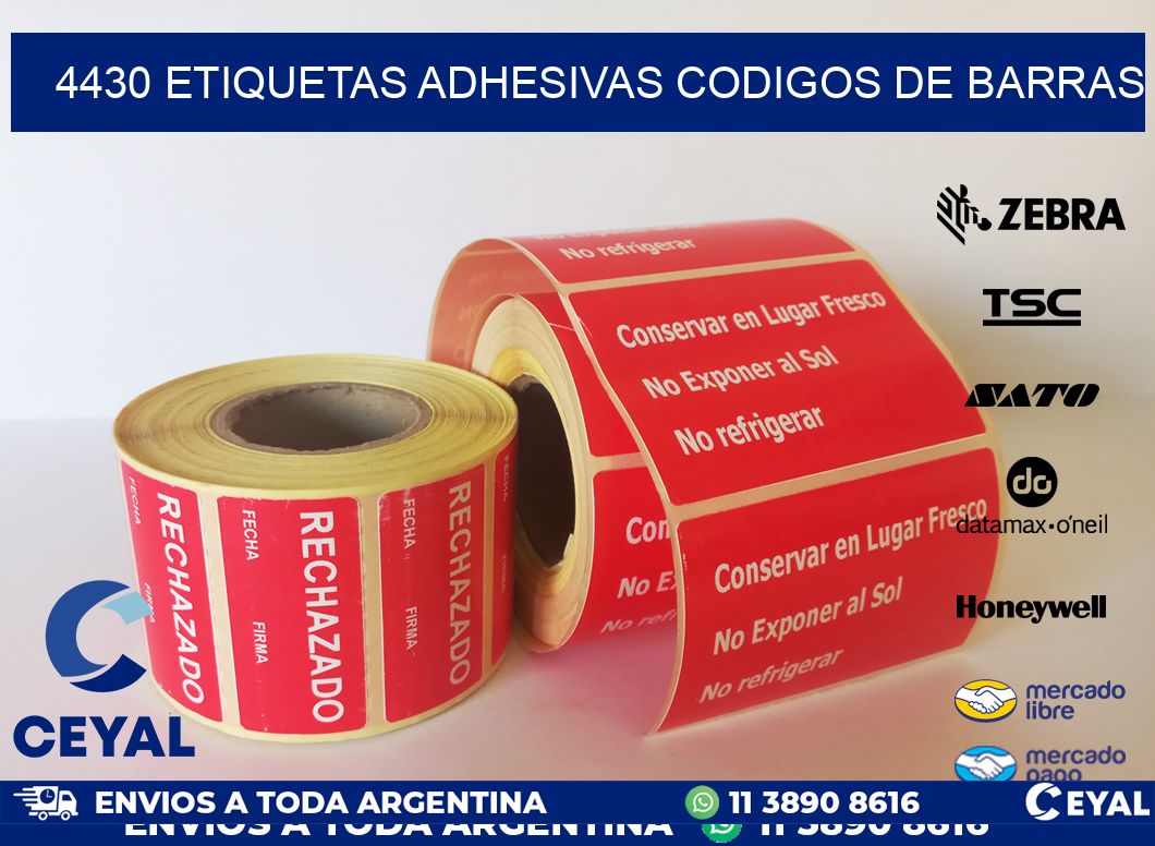4430 ETIQUETAS ADHESIVAS CODIGOS DE BARRAS