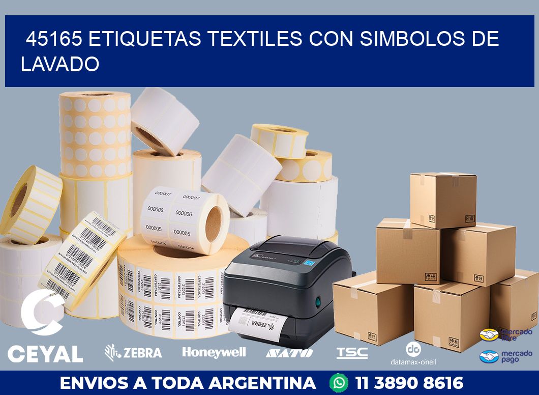 45165 ETIQUETAS TEXTILES CON SIMBOLOS DE LAVADO