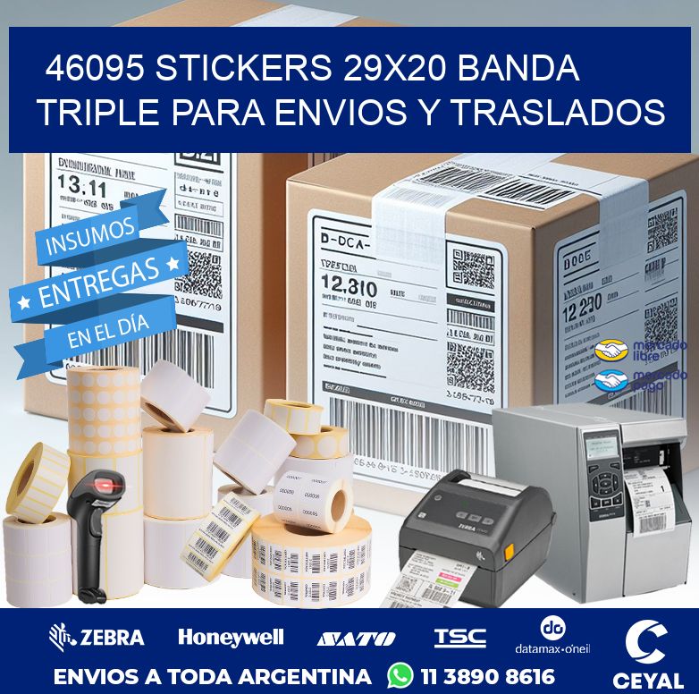 46095 STICKERS 29X20 BANDA TRIPLE PARA ENVIOS Y TRASLADOS