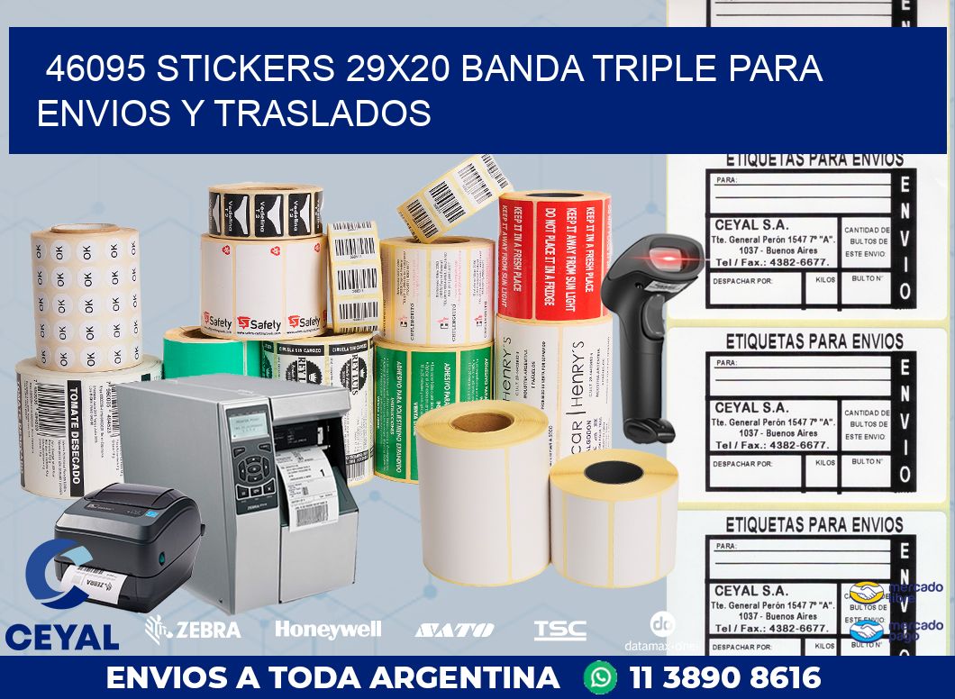 46095 STICKERS 29X20 BANDA TRIPLE PARA ENVIOS Y TRASLADOS