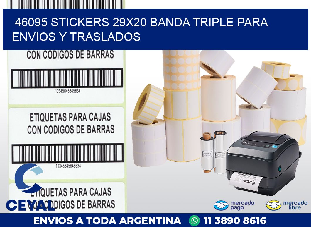 46095 STICKERS 29X20 BANDA TRIPLE PARA ENVIOS Y TRASLADOS