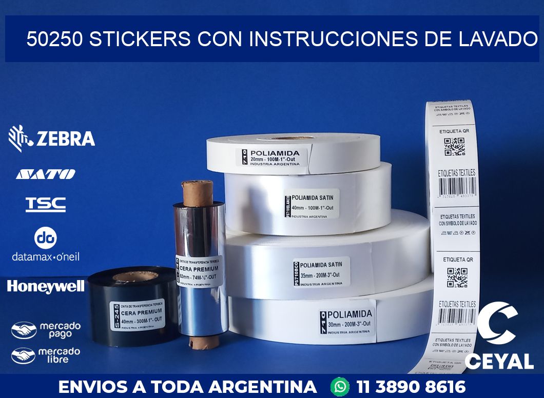 50250 STICKERS CON INSTRUCCIONES DE LAVADO
