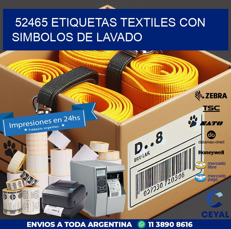 52465 ETIQUETAS TEXTILES CON SIMBOLOS DE LAVADO
