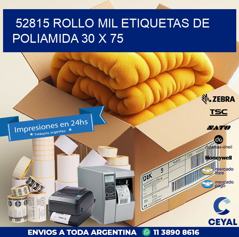 52815 ROLLO MIL ETIQUETAS DE POLIAMIDA 30 X 75